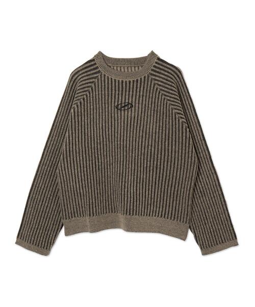 SHORT ROUND(ショートラウンド)の「SHORT ROUND/ヴィンテージライクラグランプルオーバー(ニット/セーター・メンズ・グレー/ベージュ・MEDIUM/LARGE)」の14枚目の写真