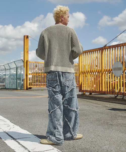 SHORT ROUND(ショートラウンド)の「SHORT ROUND/ヴィンテージライクラグランプルオーバー(ニット/セーター・メンズ・グレー/ベージュ・MEDIUM/LARGE)」の13枚目の写真