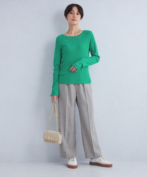 green label relaxing（グリーンレーベルリラクシング）の「ハイツイストリブ クルーネック プルオーバー カットソー（Tシャツ/カットソー・レディース・ライトピンク/ブラック/オフホワイト/ケリーグリーン・FREE）」の15枚目の写真