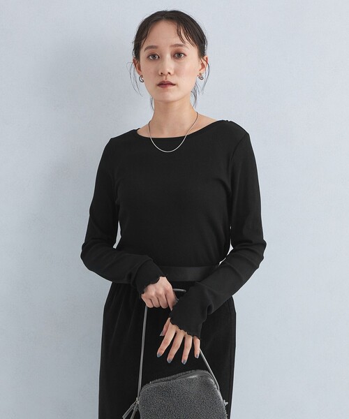 green label relaxing（グリーンレーベルリラクシング）の「ハイツイストリブ クルーネック プルオーバー カットソー（Tシャツ/カットソー・レディース・ライトピンク/ブラック/オフホワイト/ケリーグリーン・FREE）」の20枚目の写真