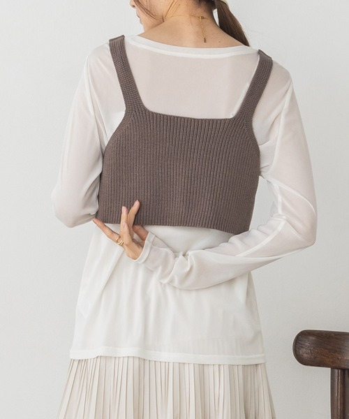 hunch（ハンチ）の「静電気防止 やわもちヤーン ビスチェ（ベスト・レディース・モカ/ブラック/アイボリー・FREE）」の10枚目の写真