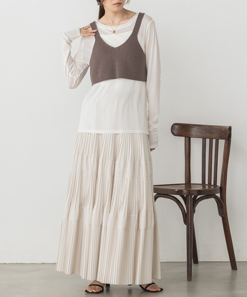 hunch（ハンチ）の「静電気防止 やわもちヤーン ビスチェ（ベスト・レディース・モカ/ブラック/アイボリー・FREE）」の14枚目の写真