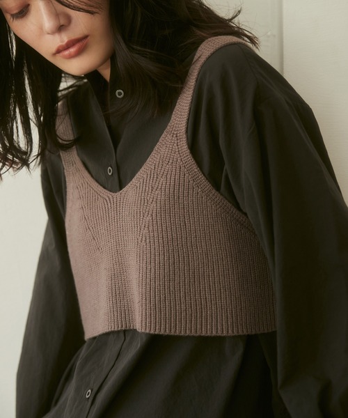 hunch（ハンチ）の「静電気防止 やわもちヤーン ビスチェ（ベスト・レディース・モカ/ブラック/アイボリー・FREE）」の20枚目の写真