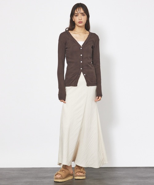 MILLER(ミラー)の「【Robert P. Miller】パネルリブ Vネック カーディガン / ボーダー / 無地 / カットソーカーディガン(Tシャツ/カットソー・レディース・グレー/ブラウン/ネイビー/ブラック・フリー)」の22枚目の写真