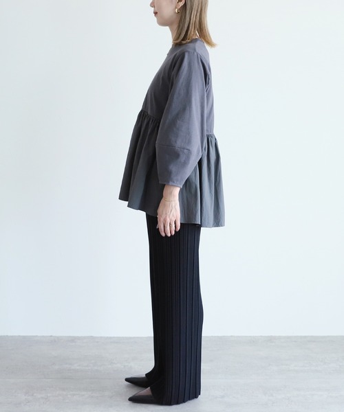 reca(レカ)の「【ZOZOTOWN限定】ランタンスリーブティアードプルオーバー(その他トップス・レディース・ブラック/グレイッシュベージュ/オフホワイト/チャコールグレー/ピンク系その他/バーガンディー・FREE)」の9枚目の写真