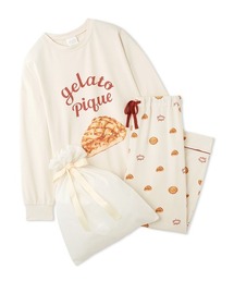gelato pique（ジェラートピケ）の「【ラッピング済み】BUTTER/PIEワンポイントロンT＆ロングパンツSET（ルームウェア/パジャマ）」