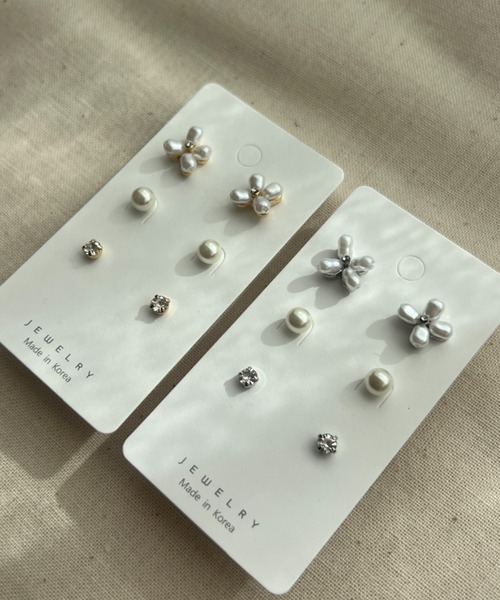 ciite'(シーテ)の「花パール&ストーンセットピアス (両耳用)(ピアス(両耳用)・レディース・ゴールド/シルバー・FREE)」の13枚目の写真