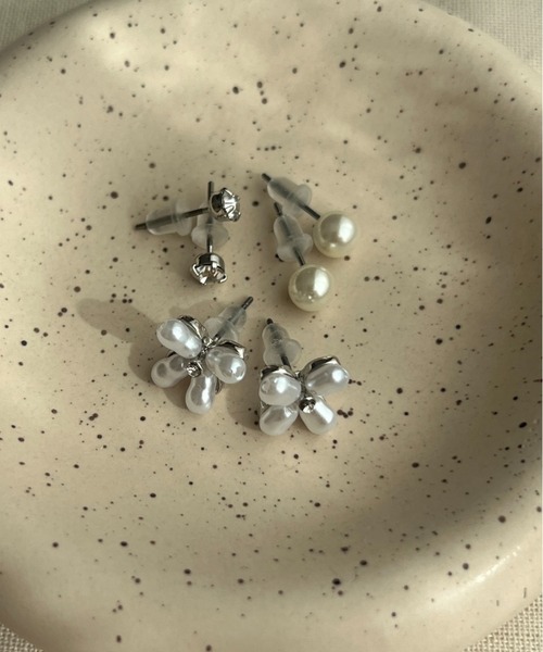 ciite'(シーテ)の「花パール&ストーンセットピアス (両耳用)(ピアス(両耳用)・レディース・ゴールド/シルバー・FREE)」の19枚目の写真