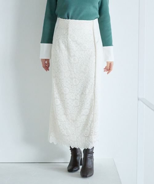 Andemiu(アンデミュウ)の「レースIラインスカート202691(スカート・レディース・ネイビー/グレー/アイボリー・SMALL/MEDIUM)」の20枚目の写真