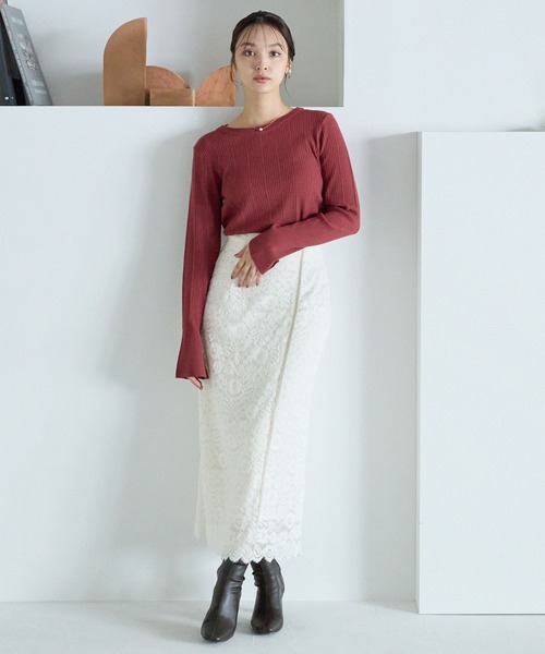 Andemiu(アンデミュウ)の「レースIラインスカート202691(スカート・レディース・ネイビー/グレー/アイボリー・SMALL/MEDIUM)」の22枚目の写真