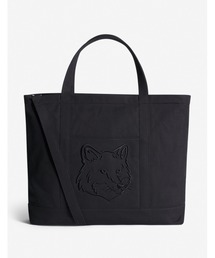 直営店購入メゾンキツネMAISON KITSUNE ショルダーバッグトートバッグ Maison Kitsune メゾンキツネ トートバッグ ジップ開閉 ロゴ刺繍