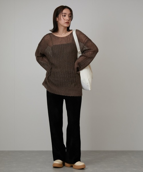 NERGY（ナージー）の「melting ベロアタッチニットパンツ（その他パンツ・レディース・ライトグレー/サックスブルー/ブラック・FREE）」の11枚目の写真