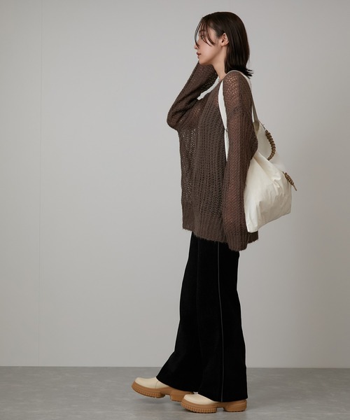 NERGY（ナージー）の「melting ベロアタッチニットパンツ（その他パンツ・レディース・ライトグレー/サックスブルー/ブラック・FREE）」の10枚目の写真