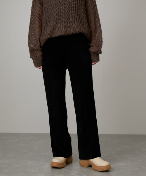 NERGY（ナージー）の「melting ベロアタッチニットパンツ（その他パンツ・レディース・ライトグレー/サックスブルー/ブラック・FREE）」の6枚目の写真