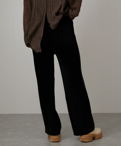 NERGY（ナージー）の「melting ベロアタッチニットパンツ（その他パンツ・レディース・ライトグレー/サックスブルー/ブラック・FREE）」の5枚目の写真