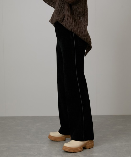 NERGY（ナージー）の「melting ベロアタッチニットパンツ（その他パンツ・レディース・ライトグレー/サックスブルー/ブラック・FREE）」の4枚目の写真