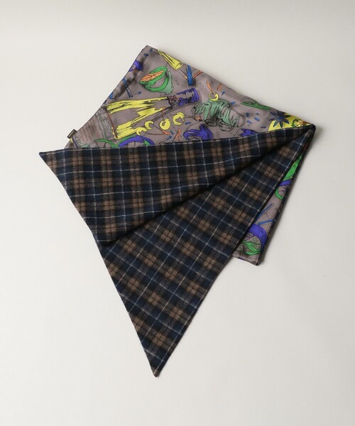 manipuri(マニプリ)の「<manipuri>チェックコンビマフラー(マフラー・レディース・ダークグリーン/ブラウン/レッド/ネイビー・FREE)」の3枚目の写真