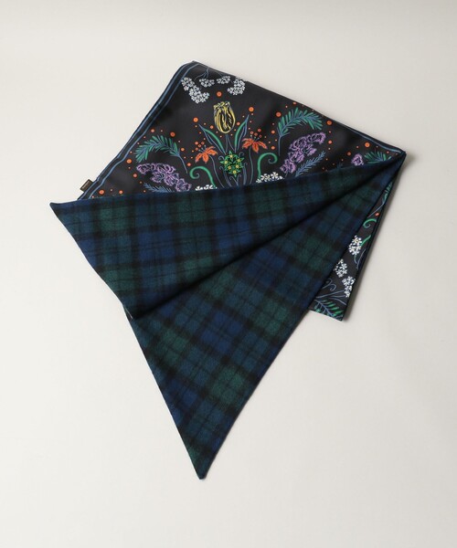 manipuri(マニプリ)の「<manipuri>チェックコンビマフラー(マフラー・レディース・ダークグリーン/ブラウン/レッド/ネイビー・FREE)」の2枚目の写真