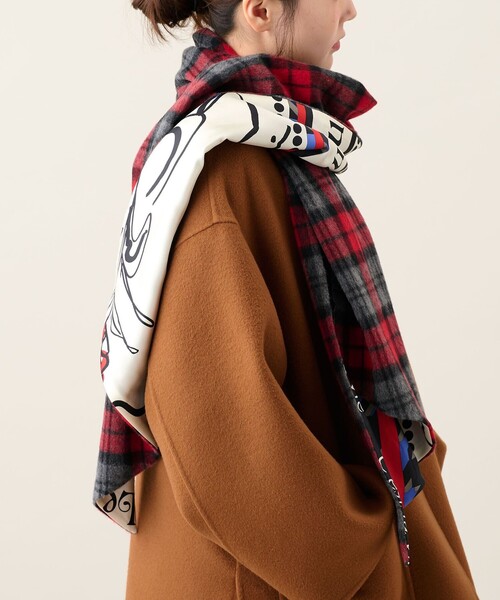 manipuri(マニプリ)の「<manipuri>チェックコンビマフラー(マフラー・レディース・ダークグリーン/ブラウン/レッド/ネイビー・FREE)」の6枚目の写真