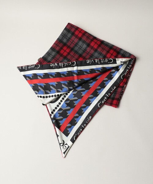 manipuri(マニプリ)の「<manipuri>チェックコンビマフラー(マフラー・レディース・ダークグリーン/ブラウン/レッド/ネイビー・FREE)」の15枚目の写真