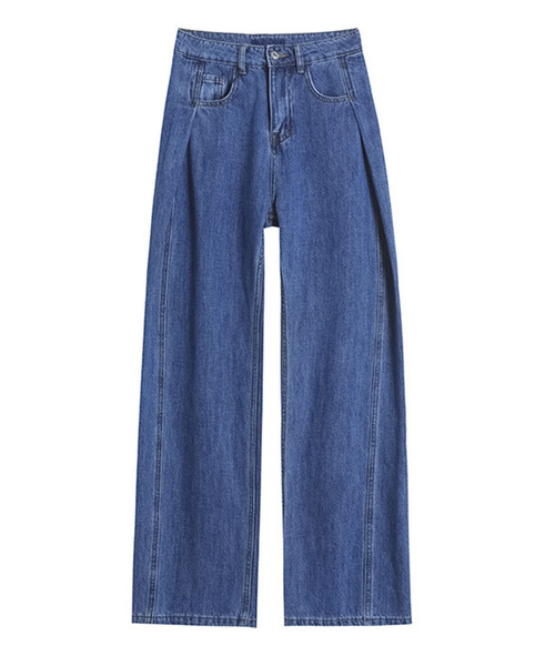 DAY CLOSET(デイ クローゼット)の「レディース サイドタックで美脚魅せ。ステッチハイウエストデニムパンツ(デニムパンツ・レディース・ブラック/ブルー・XL/S/M/L)」の8枚目の写真