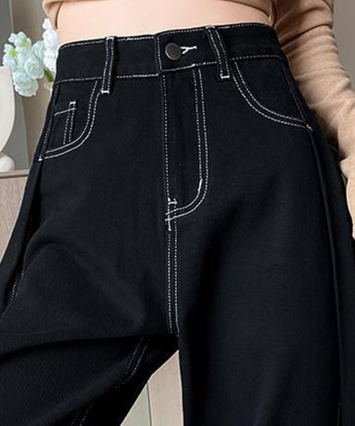 Pinue タックステッチデニムパンツ　ブラックM PINUE タックデニムパンツ black 【公式通販】 【 PINUE 】 タック