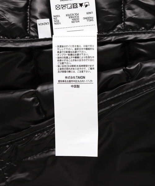 TAION(タイオン)の「TAION/タイオン/ベーシック Vネック ロングダウンベスト(TAION-W001-LONG)(ダウンベスト・レディース・ブラック/ホワイト系2・M/S/L)」の9枚目の写真