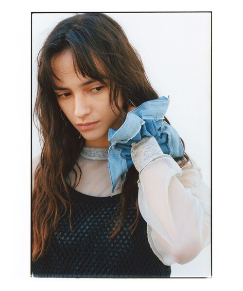 maturely / デニム リペア スクエア シュシュ（シュシュ