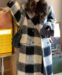ダウンジャケット ブラック・チェック柄 ブラックレーベル クレストブリッジ/BLACK LABEL CRESTBRIDGE