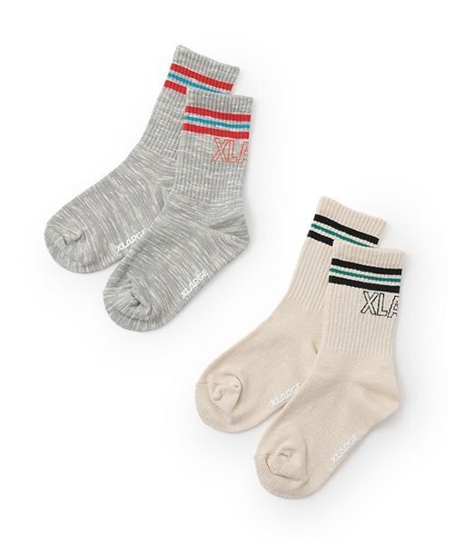 XLARGE KIDS(エクストララージキッズ)の「ライン入りスラブソックス(ソックス/靴下・キッズ・グレー/アイボリー・15-17cm/17-19cm/19-21cm)」の14枚目の写真