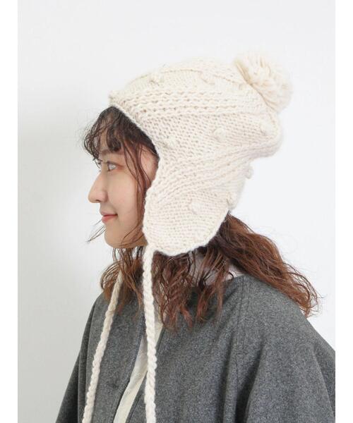 Samansa Mos2(サマンサ モスモス)の「ぽこぽこ耳当てニット帽(ハット・レディース・オフホワイト/モカ・F)」の11枚目の写真