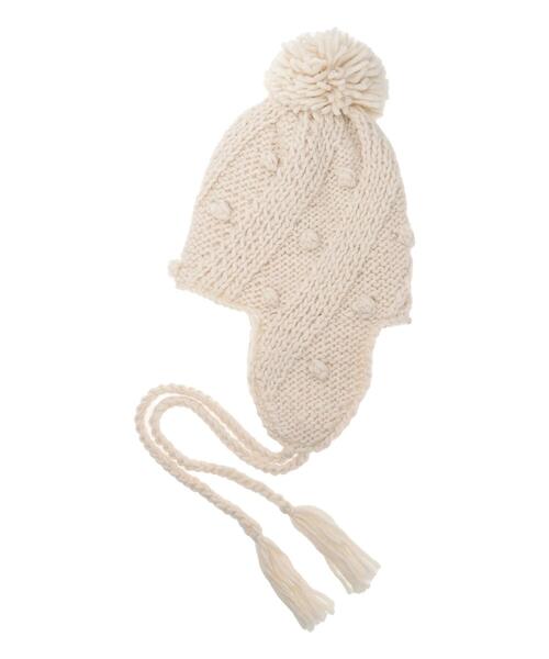 Samansa Mos2(サマンサ モスモス)の「ぽこぽこ耳当てニット帽(ハット・レディース・オフホワイト/モカ・F)」の16枚目の写真