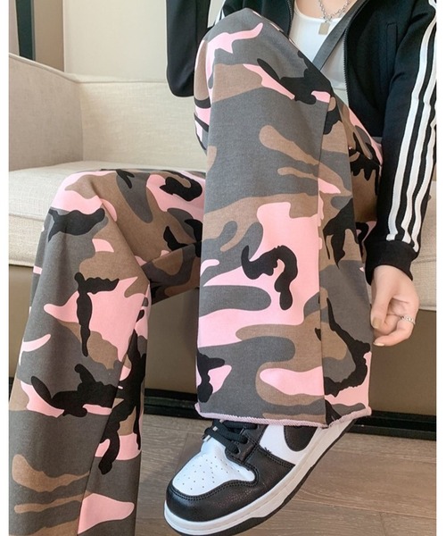 セール】迷彩柄ミニ裏毛リラックスパンツ（スウェットパンツ
