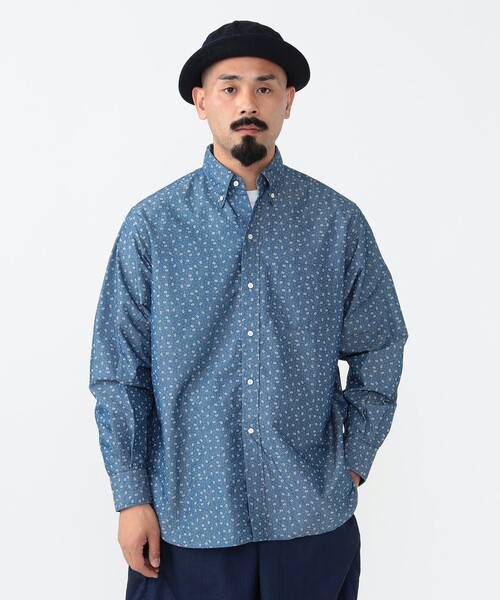 BEAMS PLUS(ビームスプラス)の「小紋柄 クラシックフィット ボタンダウンシャツ インディゴ(シャツ/ブラウス・メンズ・インディゴブルー・XL/L/M/S)」の5枚目の写真
