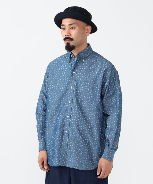 BEAMS PLUS(ビームスプラス)の「小紋柄 クラシックフィット ボタンダウンシャツ インディゴ(シャツ/ブラウス・メンズ・インディゴブルー・XL/L/M/S)」の6枚目の写真