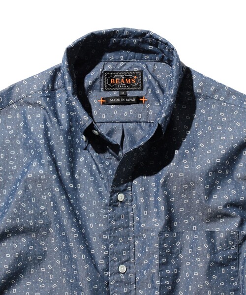 BEAMS PLUS(ビームスプラス)の「小紋柄 クラシックフィット ボタンダウンシャツ インディゴ(シャツ/ブラウス・メンズ・インディゴブルー・XL/L/M/S)」の7枚目の写真