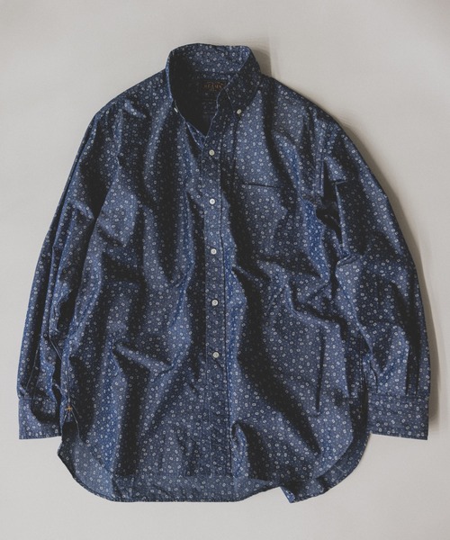 BEAMS PLUS(ビームスプラス)の「小紋柄 クラシックフィット ボタンダウンシャツ インディゴ(シャツ/ブラウス・メンズ・インディゴブルー・XL/L/M/S)」の1枚目の写真