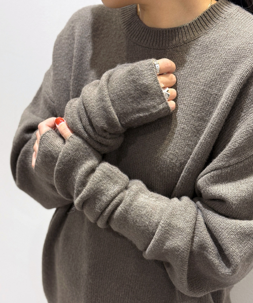 AP STUDIO（エーピーストゥディオ）の「ヤク アームウォーマー（手袋・レディース・ブラック/チャコールグレー/ウッド・FREE）」の9枚目の写真