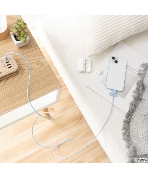 Hamee（ハミィ）の「ディズニーキャラクター USB 2.0 CABLE TYPE-C to TYPE-C 1.5m 充電ケーブル (ミッキーアイコン)（スマホグッズ・レディース・ブルー系その他/ベビーピンク/ブラック/ベージュ・FREE）」の8枚目の写真