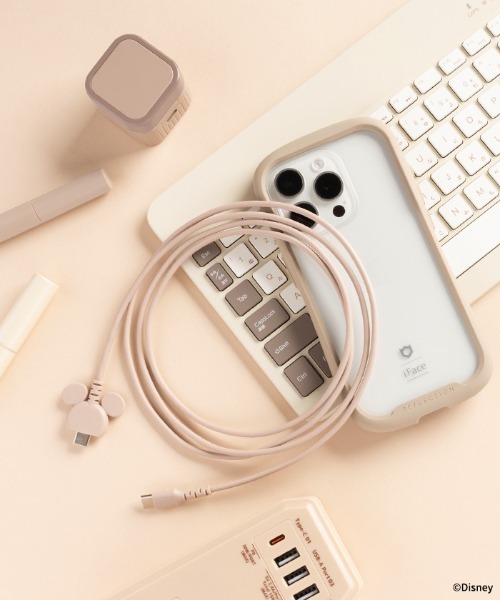 Hamee（ハミィ）の「ディズニーキャラクター USB 2.0 CABLE TYPE-C to TYPE-C 1.5m 充電ケーブル (ミッキーアイコン)（スマホグッズ・レディース・ブルー系その他/ベビーピンク/ブラック/ベージュ・FREE）」の16枚目の写真