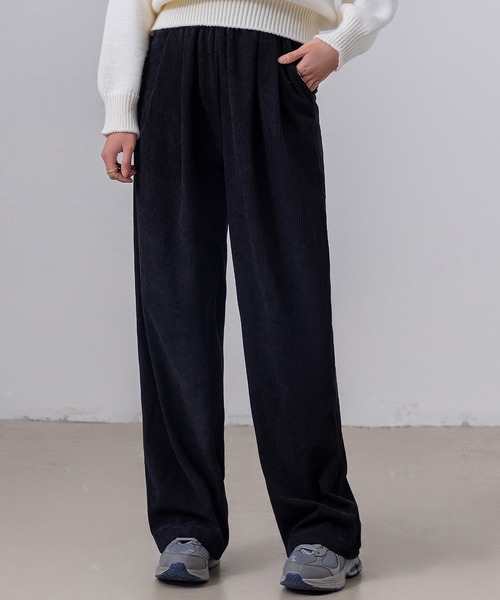 DAY CLOSET(デイ クローゼット)の「レディース 履きやすく美シルエット確立。コーデュロイストレートイージーパンツ(その他パンツ・レディース・ブラック/ピンク/ブラウン/ホワイト・XL/L/M/S)」の1枚目の写真
