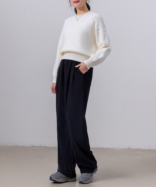 DAY CLOSET(デイ クローゼット)の「レディース 履きやすく美シルエット確立。コーデュロイストレートイージーパンツ(その他パンツ・レディース・ブラック/ピンク/ブラウン/ホワイト・XL/L/M/S)」の7枚目の写真