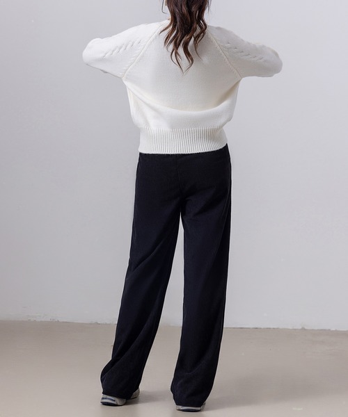 DAY CLOSET(デイ クローゼット)の「レディース 履きやすく美シルエット確立。コーデュロイストレートイージーパンツ(その他パンツ・レディース・ブラック/ピンク/ブラウン/ホワイト・XL/L/M/S)」の9枚目の写真