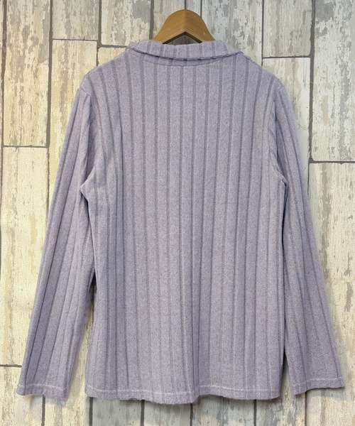 PRIVATE  BEACH（プライベートビーチ）の「2点セットルームウェア ストライプ起毛シャツ＆パンツ（ルームウェア/パジャマ・レディース・ブルー/パープル/グリーン・FREE）」の18枚目の写真