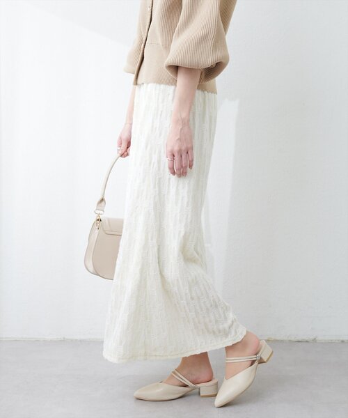 natural couture（ナチュラルクチュール）の「ベロアナロースカート（スカート・レディース・ブラウン/ライトベージュ/オフホワイト・FREE）」の10枚目の写真