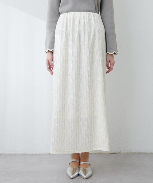 natural couture（ナチュラルクチュール）の「ベロアナロースカート（スカート・レディース・ブラウン/ライトベージュ/オフホワイト・FREE）」の7枚目の写真