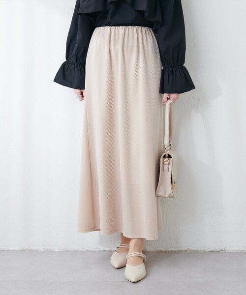 natural couture（ナチュラルクチュール）の「ベロアナロースカート（スカート・レディース・ブラウン/ライトベージュ/オフホワイト・FREE）」の21枚目の写真