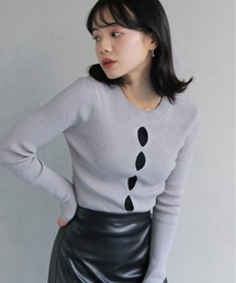 【cheriella】前後2wayスリットホールリブニット 2-WAY SLIT HOLE RIB KNIT