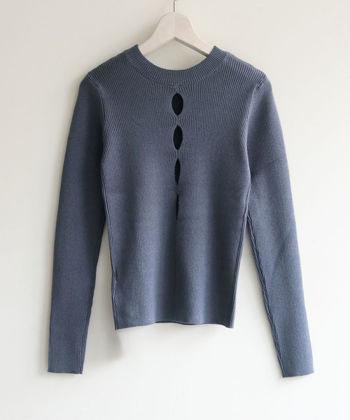 cheriella（シェリエラ）の「【cheriella】前後2wayスリットホールリブニット 2-WAY SLIT HOLE RIB KNIT（ニット/セーター・レディース・チャコールグレー/ブラック/アイボリー/ライトグレー/オレンジ・M）」の8枚目の写真