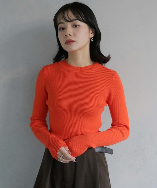 cheriella（シェリエラ）の「【cheriella】前後2wayスリットホールリブニット 2-WAY SLIT HOLE RIB KNIT（ニット/セーター・レディース・チャコールグレー/ブラック/アイボリー/ライトグレー/オレンジ・M）」の12枚目の写真